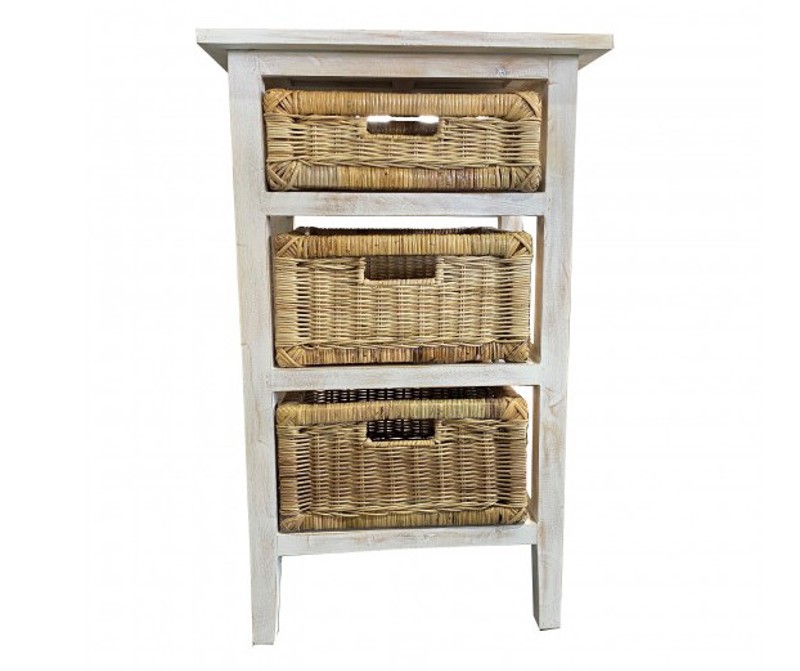 Karen 3 Drawer Chest - White Wash