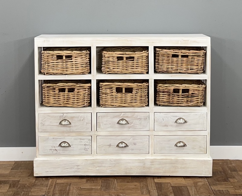 Karina 6 Drawer 6 Basket Chest - Mahogony Whitewash